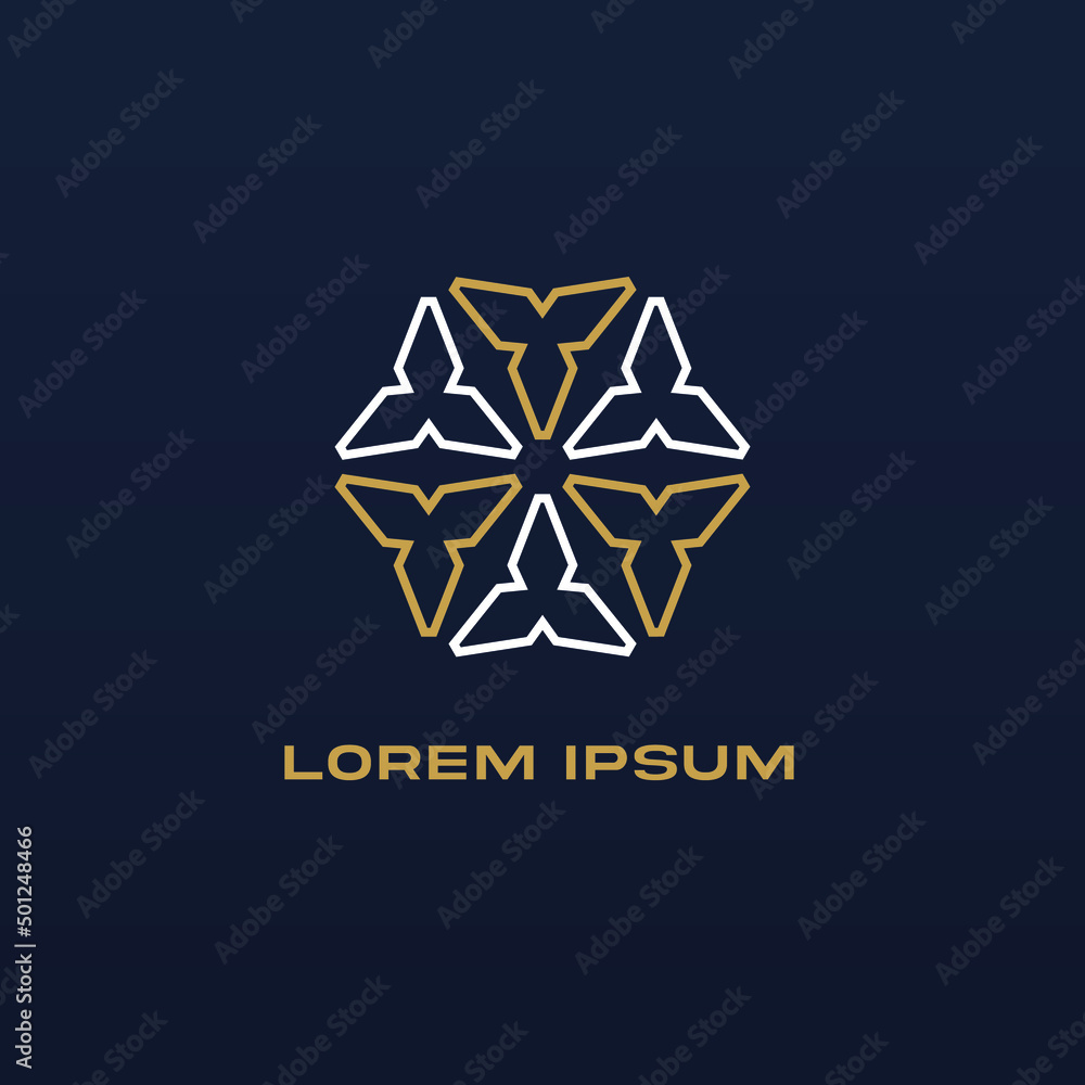 decorative emblem logo of flower