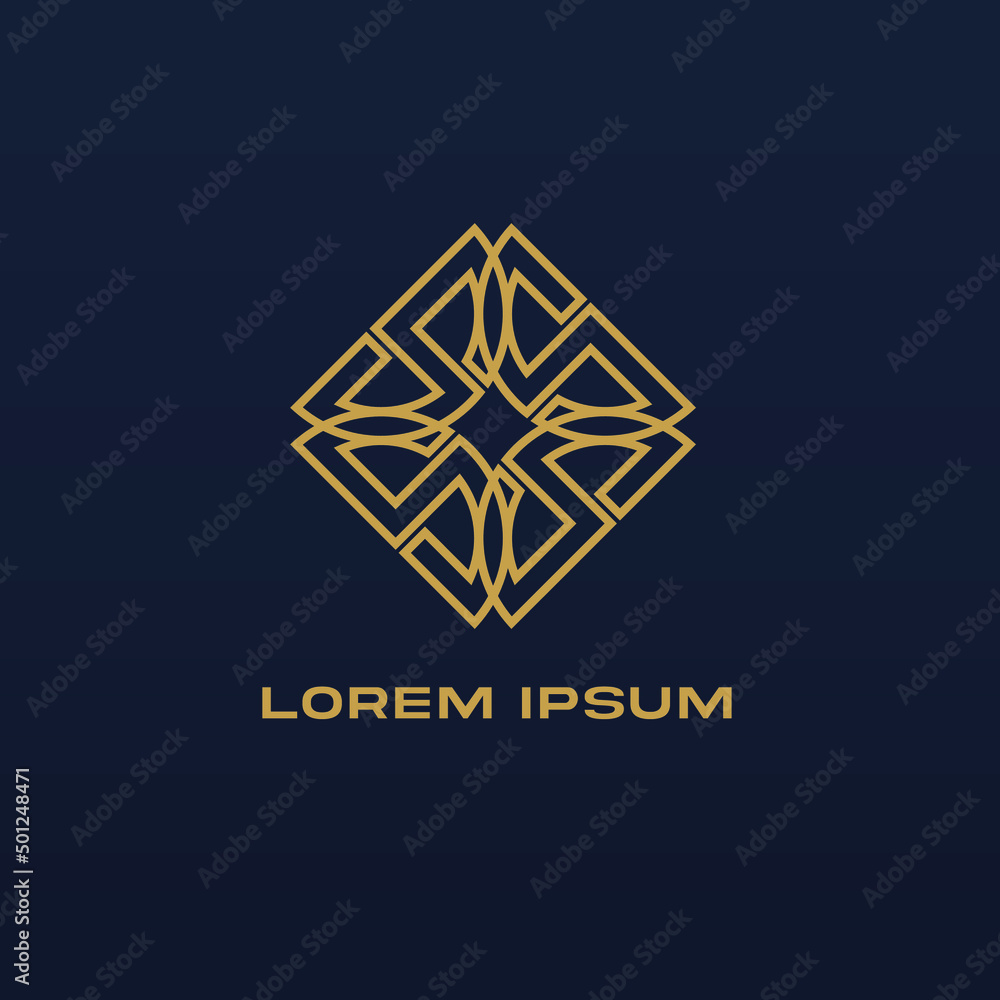 decorative emblem logo of flower decorative emblem logo of flower