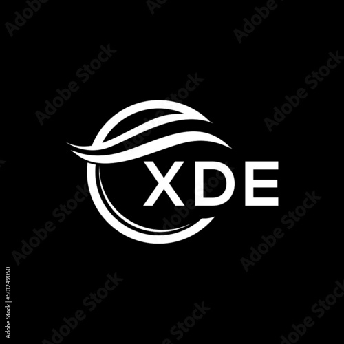 XDE letter logo design on black background. XDE  creative initials letter logo concept. XDE letter design.
 photo