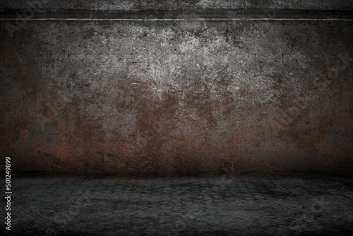 Canvas Wheathered rust and scratched steel texture background