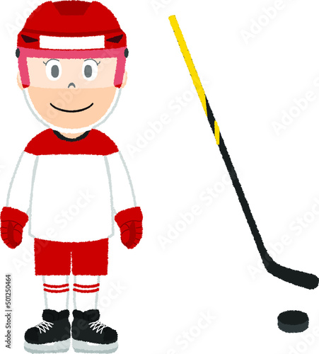 Photography アイスホッケー女子のイラスト