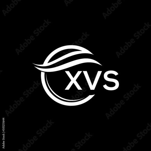 XVS letter logo design on black background. XVS  creative initials letter logo concept. XVS letter design.
 photo