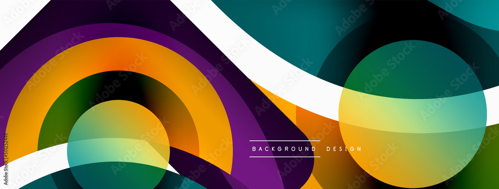 Abstract background with color geometric shapes. Beautiful minimal backdrop with round shapes circles and lines. Geometrical design. Vector illustration Abstract background with color geometric shapes. Beautiful minimal backdrop with round shapes circles and lines. Geometrical design. Vector illustration