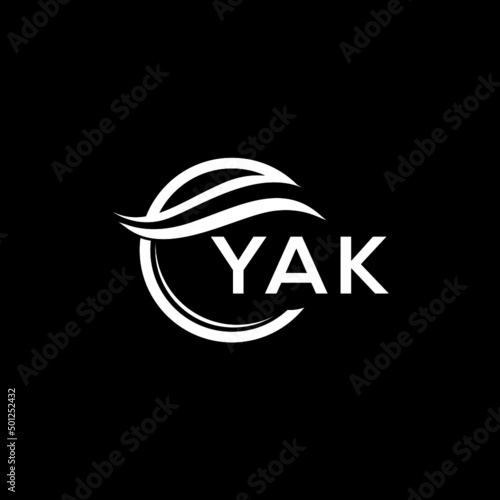 YAK letter logo design on black background. YAK  creative initials letter logo concept. YAK letter design.  © Faisal