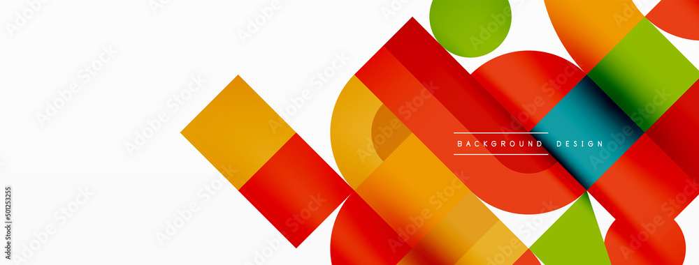 Minimal geometric abstract background. Circle square and triangle design. Trendy techno business template for wallpaper, banner, background or landing Minimal geometric abstract background. Circle square and triangle design. Trendy techno business template for wallpaper, banner, background or landing