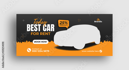 Car sale facebook cover banner template