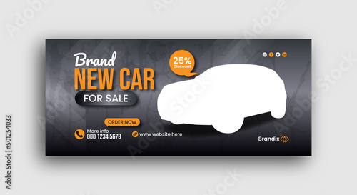 Car sale facebook cover banner template