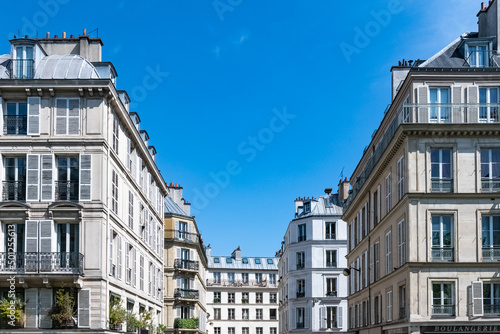 Paris, beautiful buildings in the 11e arrondissement, springtime