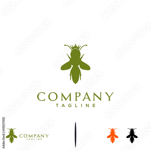 bee king logo esign on isolated background