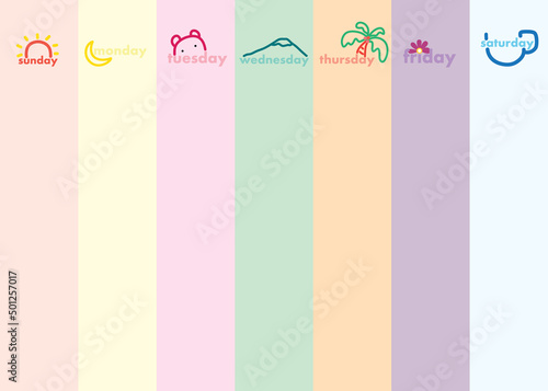weekly planner background . pastel and cute concept.
