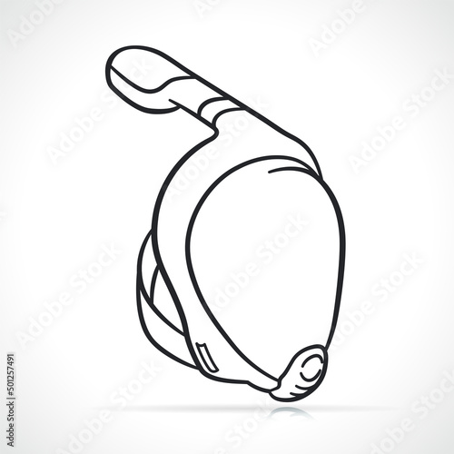 snorkeling mask black contour drawing