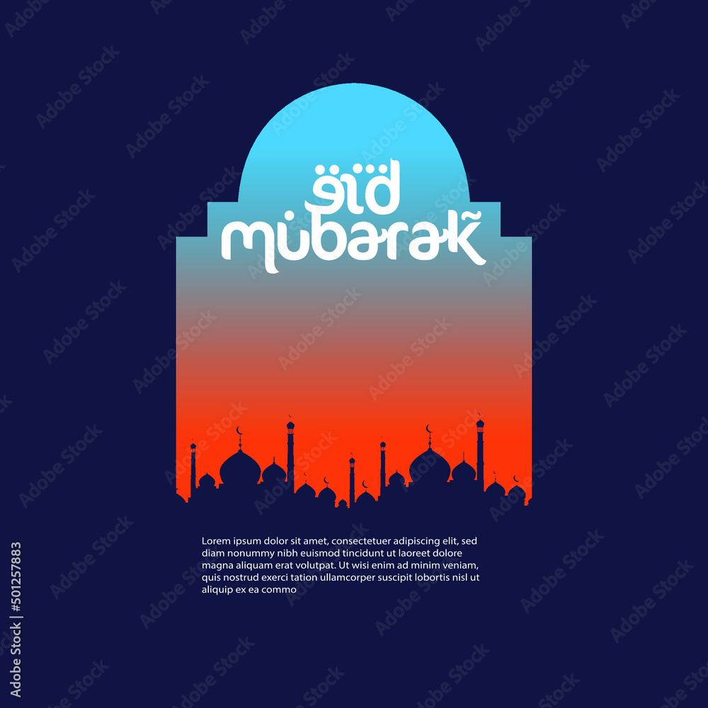 Eid Mubarak Template Designs or Eid Mubarak Templates. Holy Day for Muslims and Muslims. Vector Illustration. Perfect for posters, banners, campaigns and greeting cards