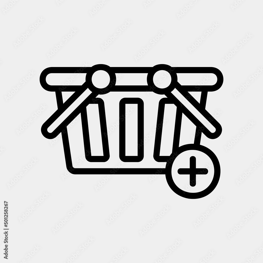 Add cart icon in line style, use for website mobile app presentation Add cart icon in line style, use for website mobile app presentation