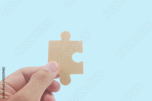 Connecting jigsaw puzzle. Business solutions success