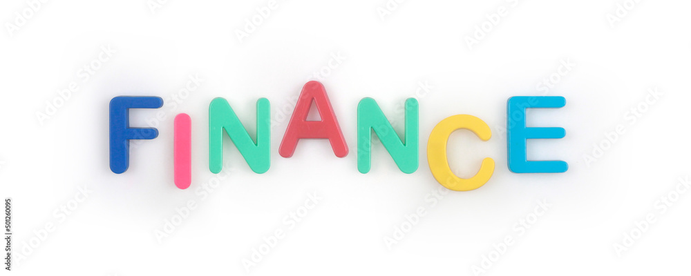 Word finance made of letters