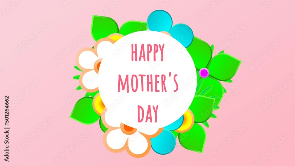 3D Mother's day lattering animation isolated on pink background with morning flowers. Beautiful illustration for mom. 3D Mother's day lattering animation isolated on pink background with morning flowers. Beautiful illustration for mom.