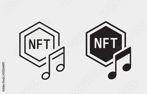 NFT technology icon. Black vector illustration isolated on white background.