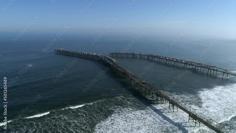Panoramic View Of Puerto Maguillines In Constitucion, Maule, Chile. Aerial Drone Shot Panoramic View Of Puerto Maguillines In Constitucion, Maule, Chile. Aerial Drone Shot