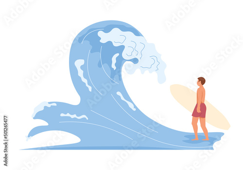 Men rides the Barreled Rushing Waves or floating on paddle board.