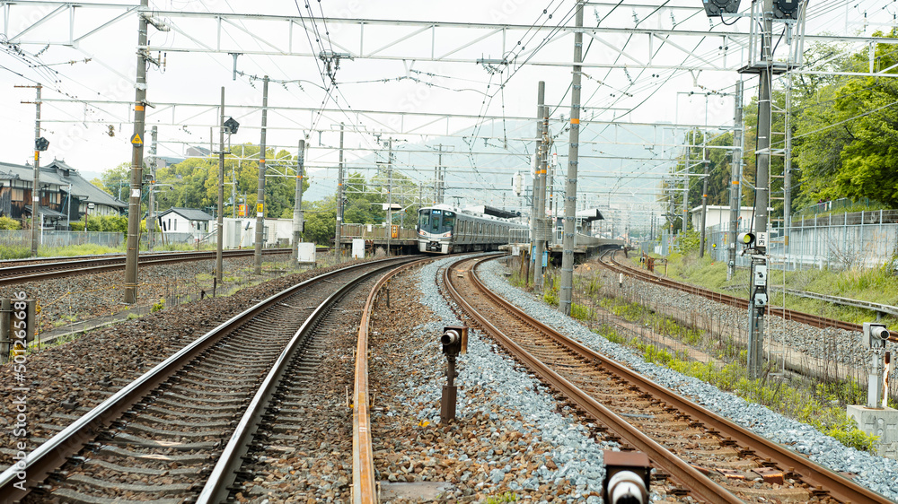 Obraz premium 電車と線路 