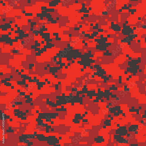 Seamless camouflage pattern. Military texture. Camo pixel modern digital. Print on fabric and clothes. Vector illustration.