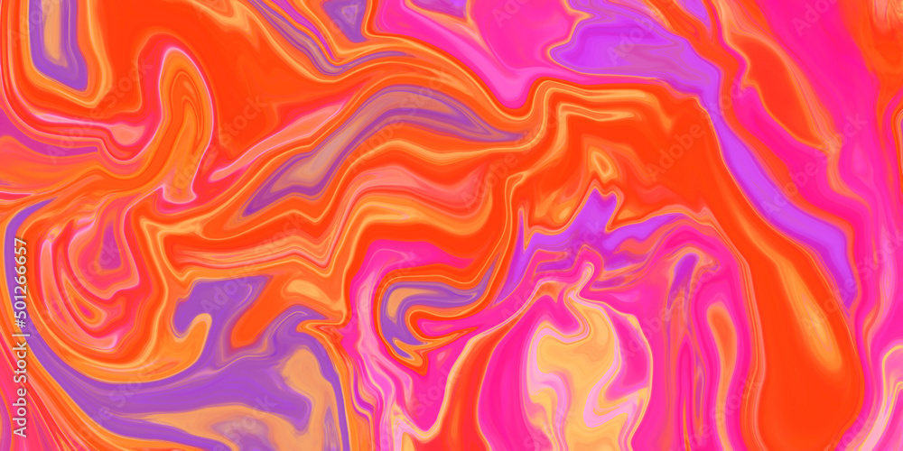Glossy liquid acrylic paint texture. Abstract background with stripes. Colorful watercolor waves background. Liquid art effect. Bright and shiny design. Curves and lines. Colorful drawing concept.