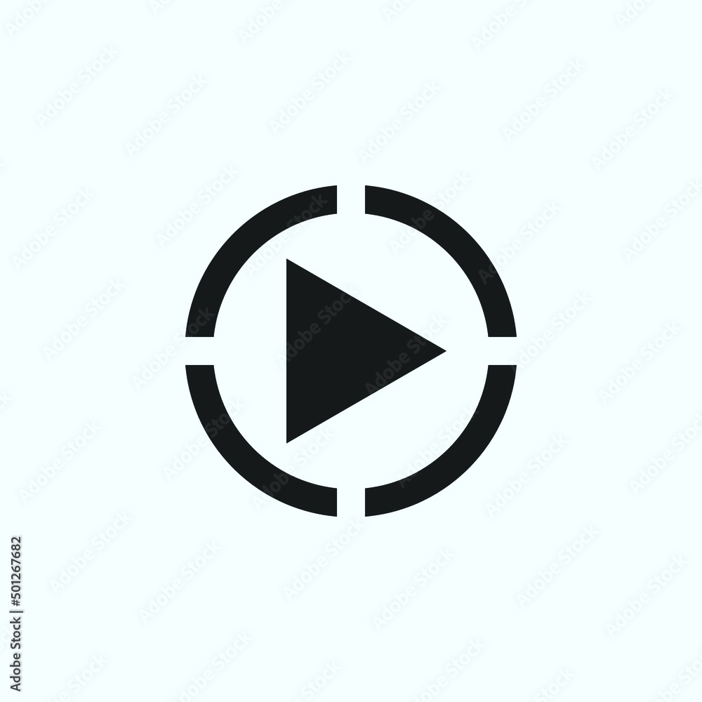Play button icon in trendy flat style isolated on grey background. Play symbol for your web site design, logo, app, UI. Vector illustration Play button icon in trendy flat style isolated on grey background. Play symbol for your web site design, logo, app, UI. Vector illustration