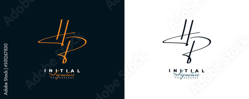 Canvastavla Initial H and P Logo Design with Elegant and Minimalist Handwriting Style