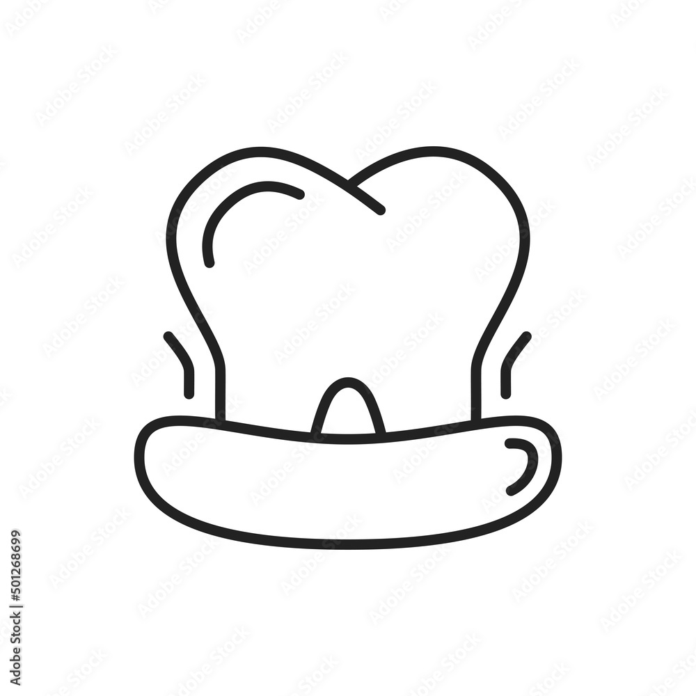 Inflammation of the tooth and gums icon. High quality black vector illustration. Inflammation of the tooth and gums icon. High quality black vector illustration.