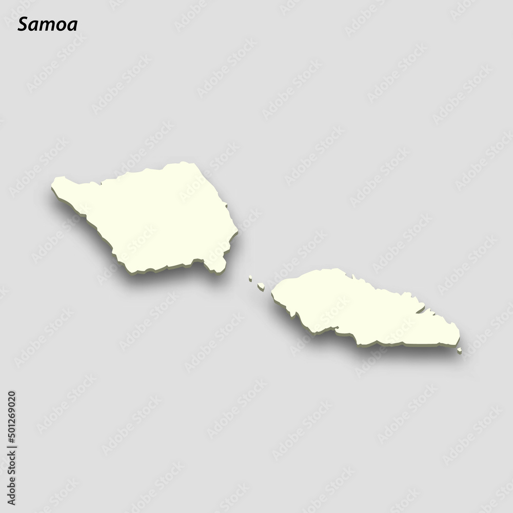 3d isometric map of Samoa isolated with shadow 3d isometric map of Samoa isolated with shadow