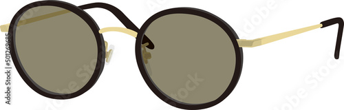 Sunglasses with horizontal open round lenses