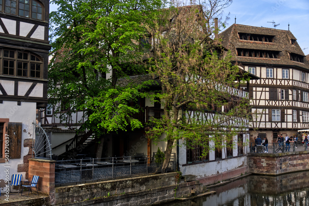 Strasbourg timber framed houses on the river