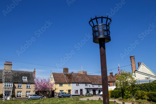 A beacon in an English village to celebrate the Queen's Platinum Jubilee in 2022 photo