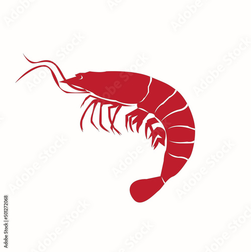 Boiled red prawns or tiger prawns isolated on a white background