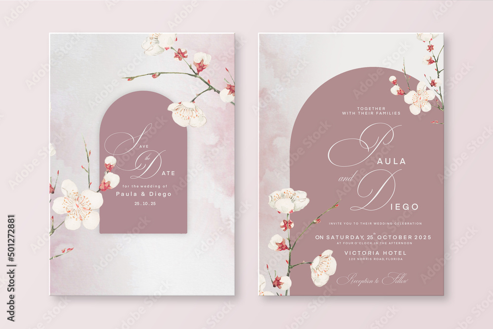 Geometric Wedding Invitation Template Stock Vector | Adobe Stock