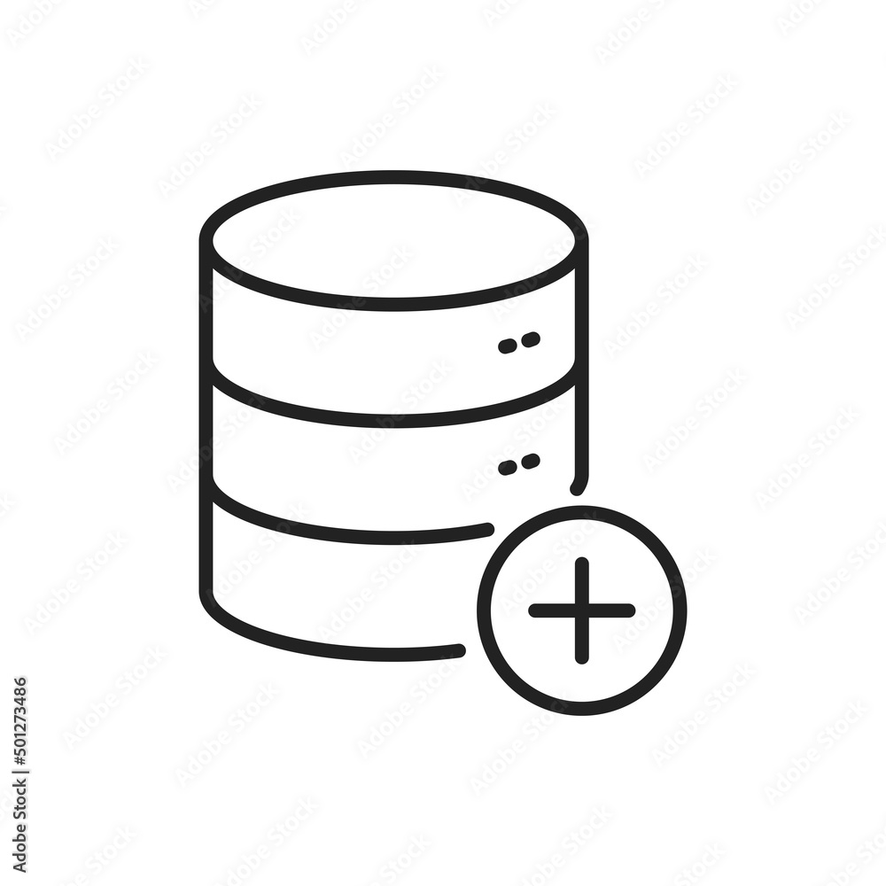 Added database icon. High quality black vector illustration. Added database icon. High quality black vector illustration.