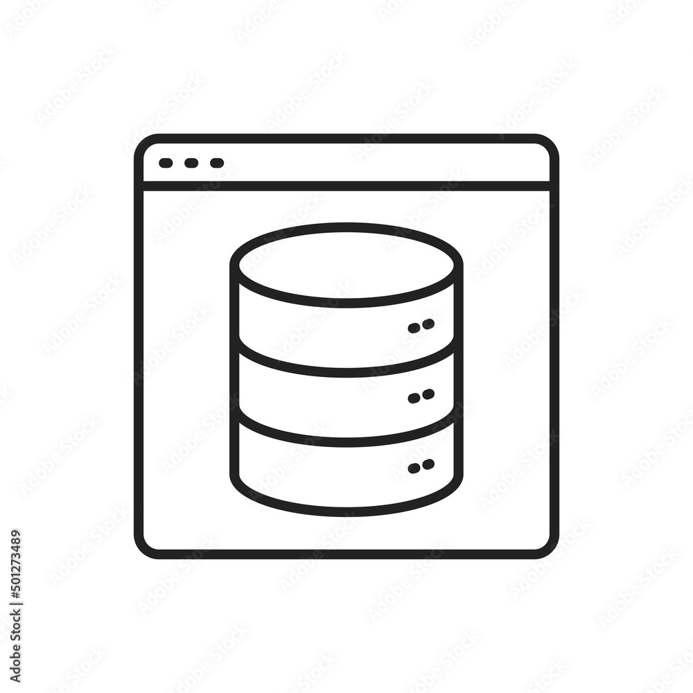 Site database icon. High quality black vector illustration. Site database icon. High quality black vector illustration.