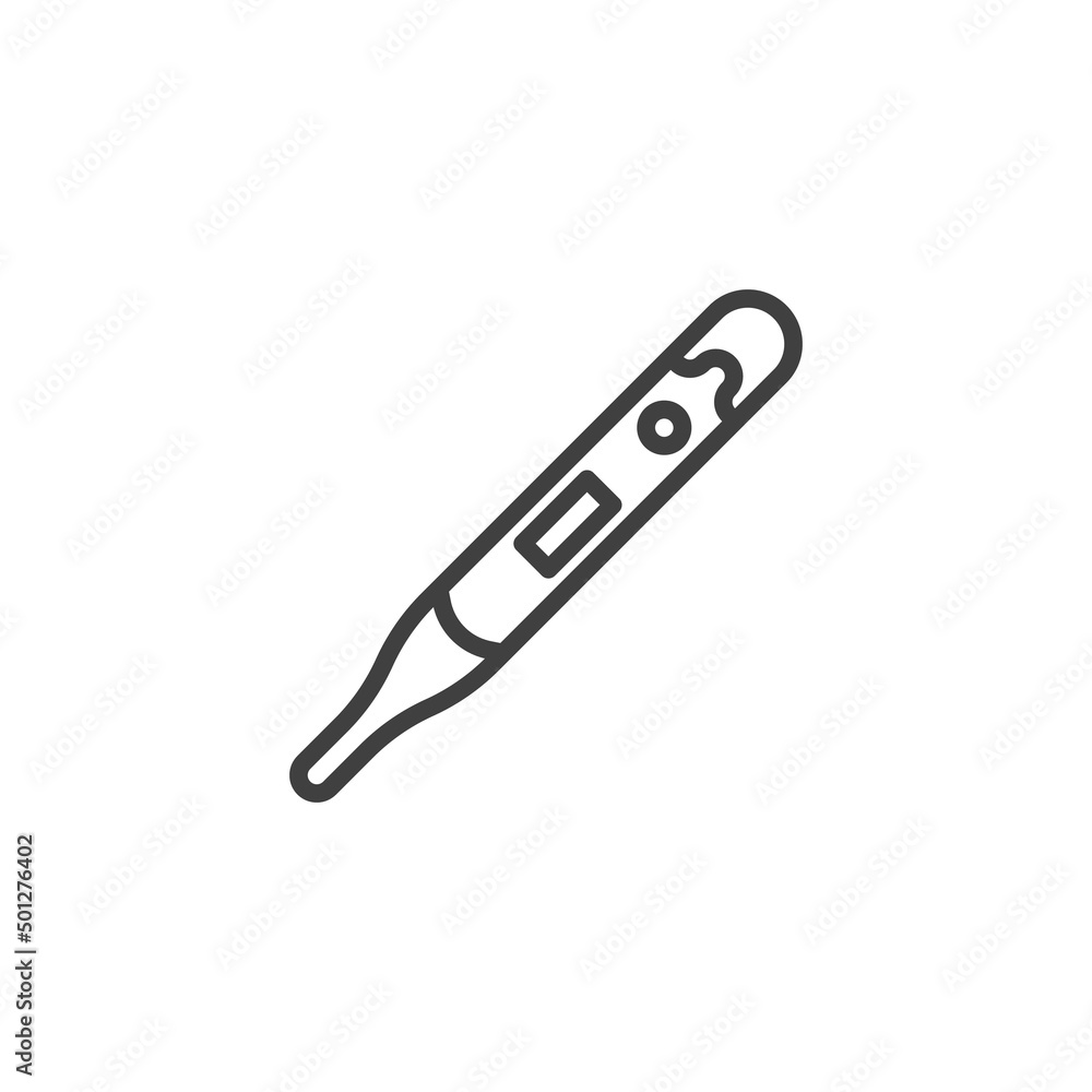 Electronic thermometer line icon Electronic thermometer line icon