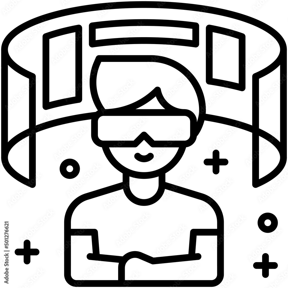 Curved screen icon, Metaverse related vector Curved screen icon, Metaverse related vector