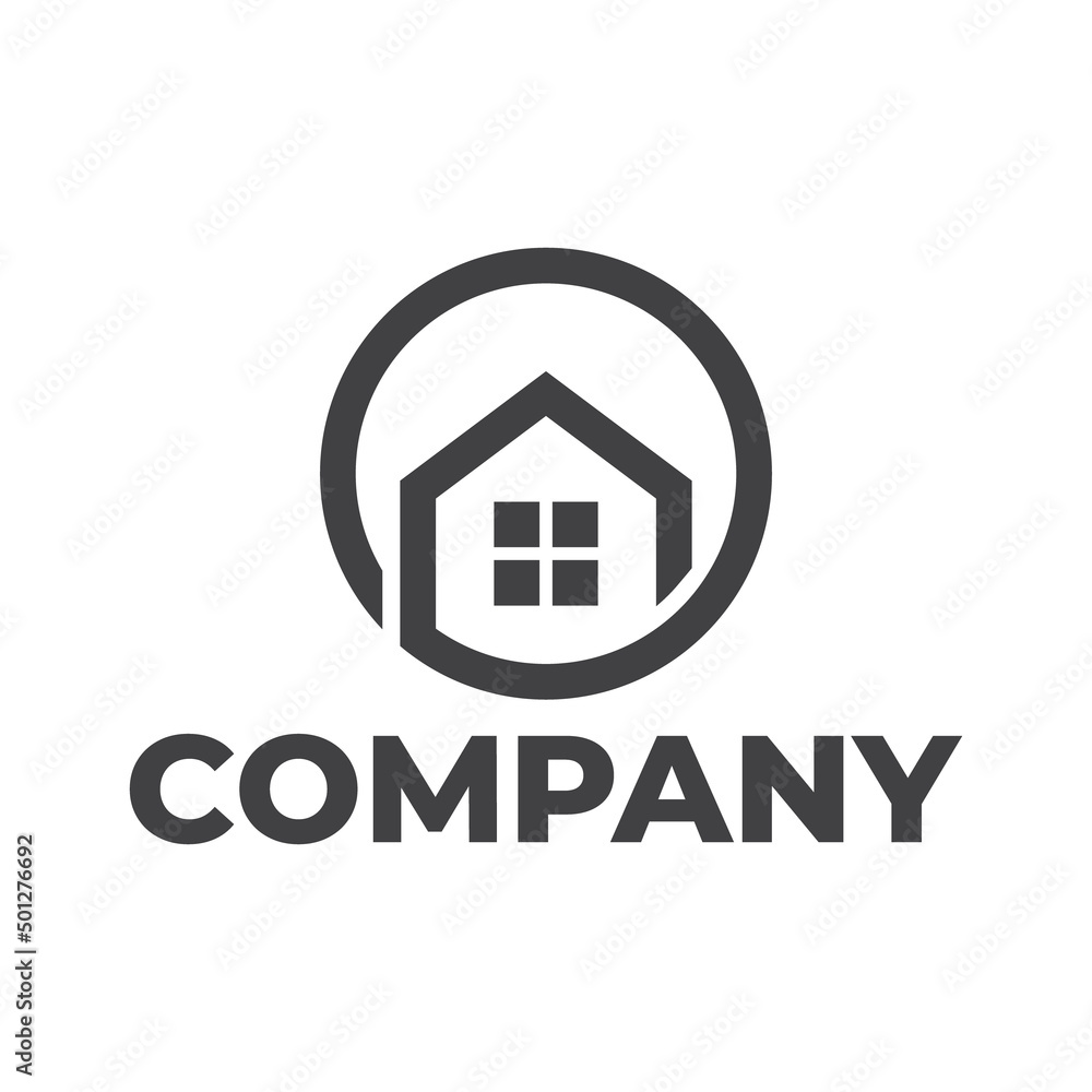 house in circle logo design house in circle logo design