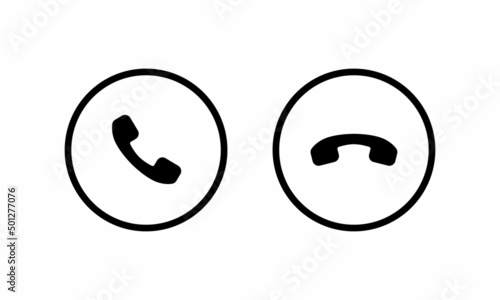 Fotografie, Obraz Answer Call and Reject Button Icon