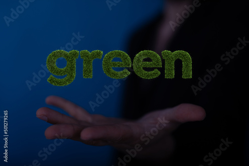 Hands holding green nature ...