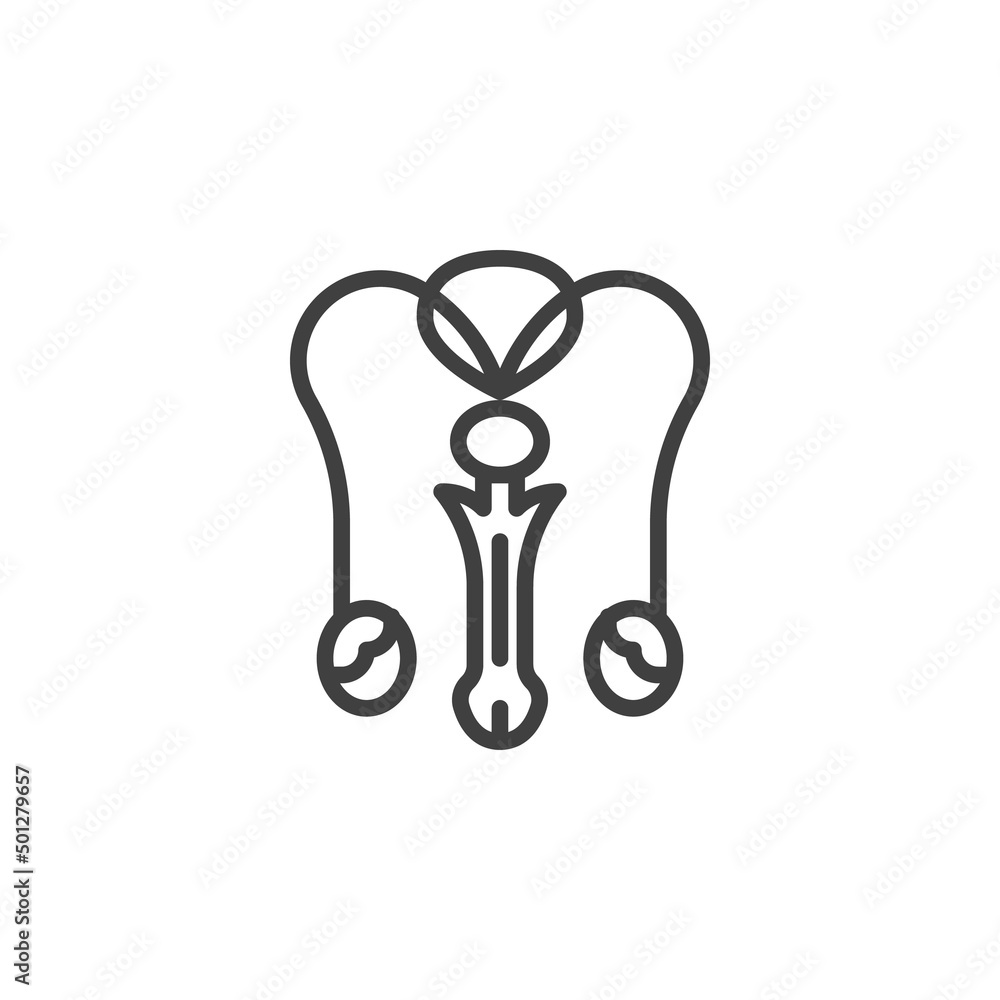 Male reproductive system line icon Male reproductive system line icon