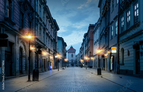 Fototapeta Krakow old town by night, Poland