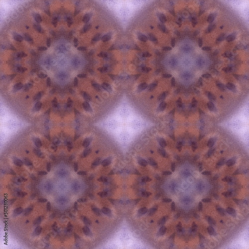 Hand drawn abstract seamless pattern. Eastern mandala. Purple and purple kaleidoscope pattern.
