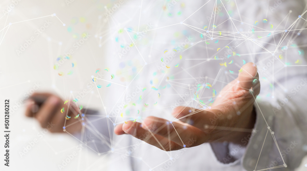 Global network. Blockchain. 3D illustration. Neural networks and artificial intelligence. Abstract Global network. Blockchain. 3D illustration. Neural networks and artificial intelligence. Abstract
