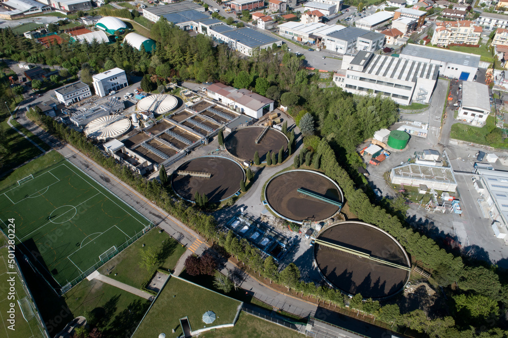 Water Treatment plant aerial view
