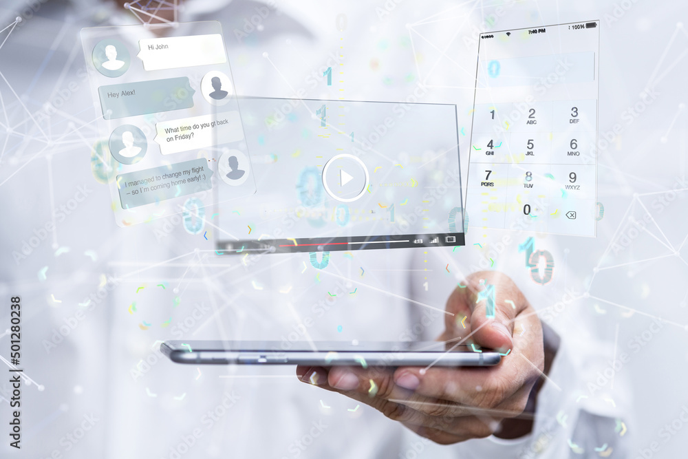virtual develop interface web application in hand virtual develop interface web application in hand