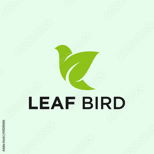 leaf bird logo or bird logo