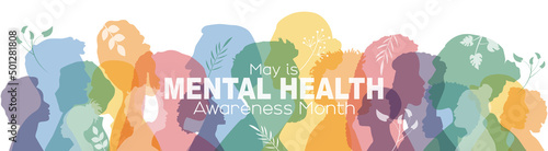 Vászonkép May is Mental Health Awareness Month banner.